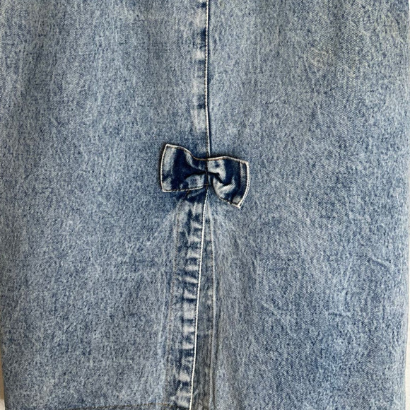 Vintage 1980's No Problem Stonewashed Denim Jean Size Women's 13/14 Skirt - Picture 5 of 7